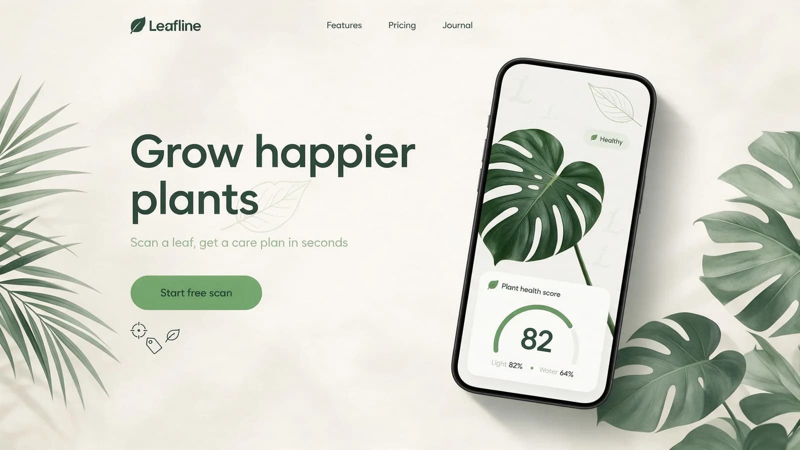 Layout einer App-Landingpage